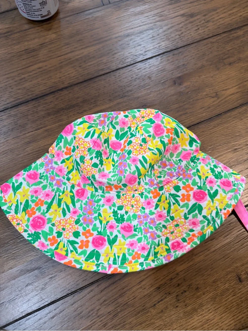 Girls Floral Bucket Hat - Pink, Yellow & Green